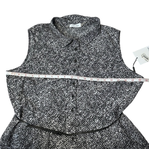 Calvin Klein sleeveless black and white print women's dress size 14 NWT - Picture 9 of 14